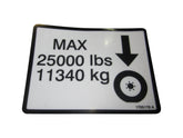 1705178 Decal, Max Tire Load 25000# | JLG